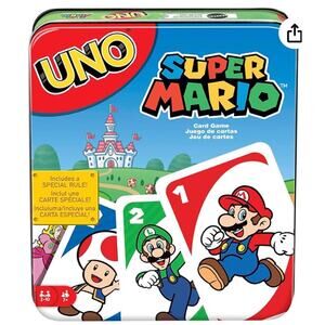 Mattel Games UNO Super Mario Card Game Animated Character Themed Collector Deck